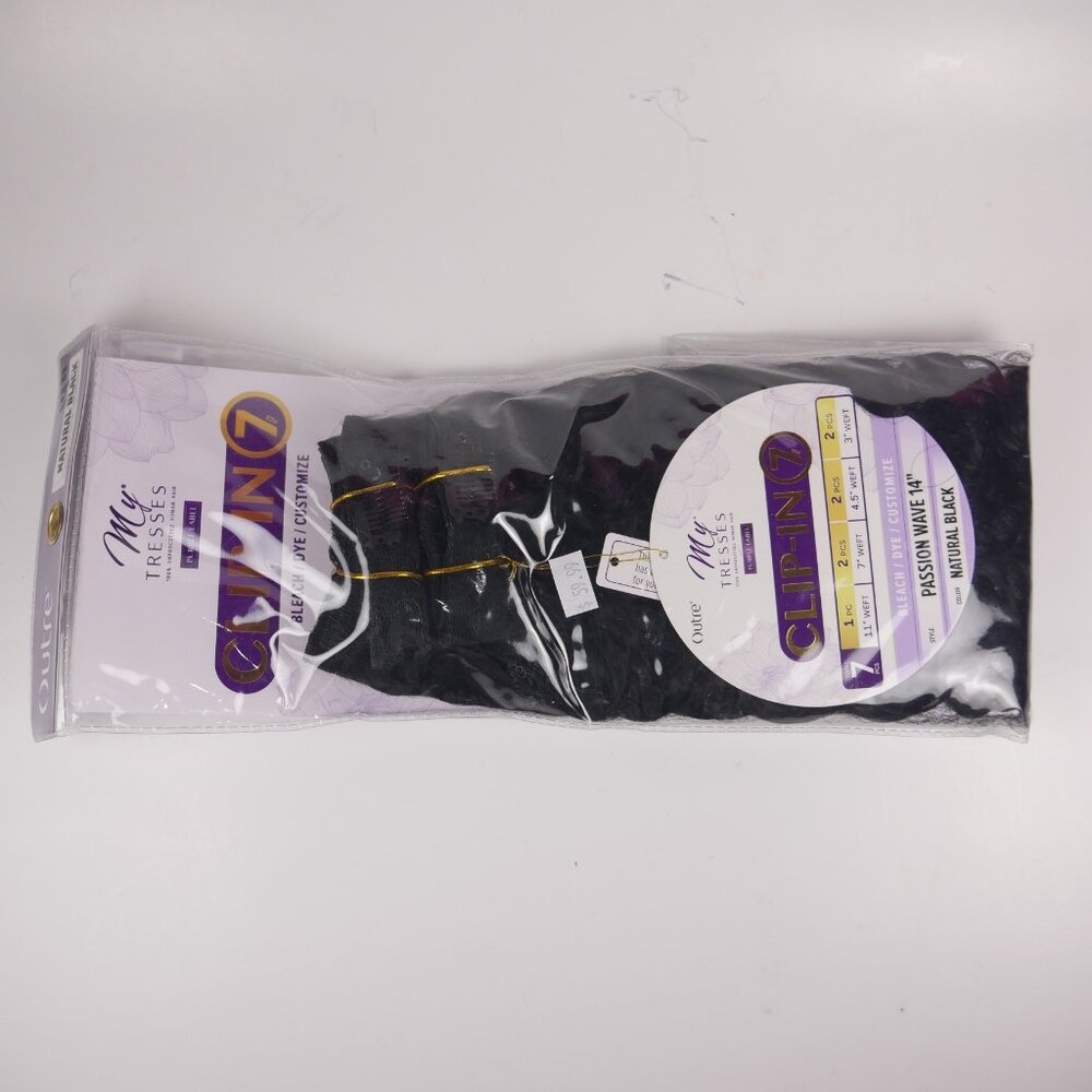 My Tresses Purple Label Clip-In 7pcs Hair Pieces Passion Wave 14" Natural Black